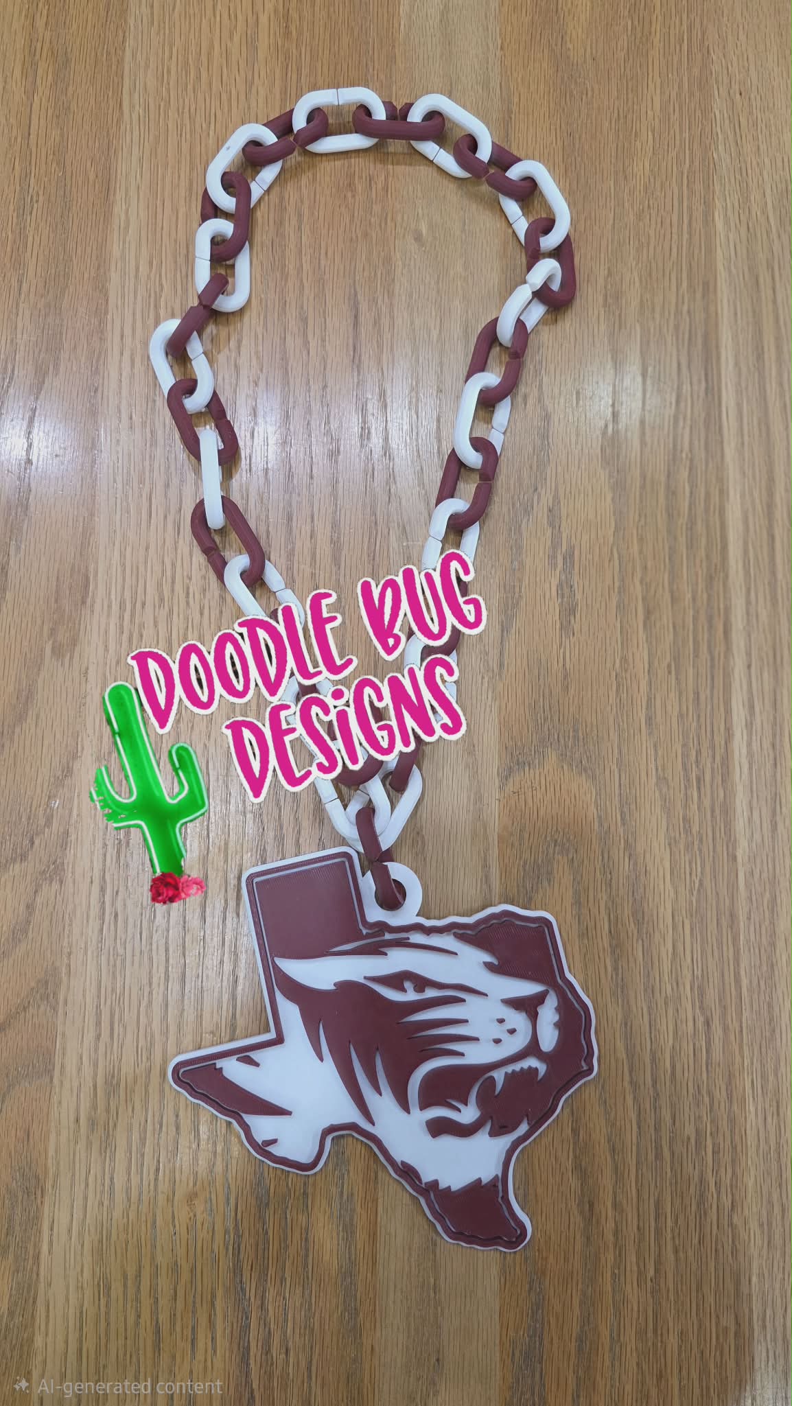 Silsbee Tiger hype chain 6 inch pendant