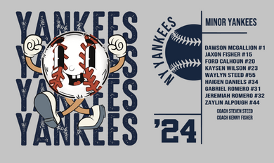 Yankees option 3 2024 SLL fan shirt FOR PICKUP AT DOODLE BUG DESIGNS