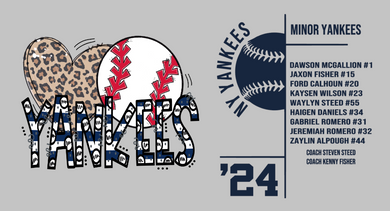 Yankees option 2 2024 SLL fan shirt FOR PICKUP AT DOODLE BUG DESIGNS