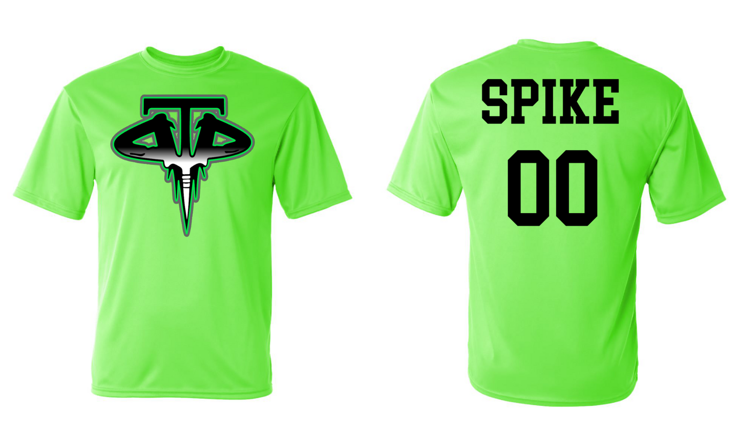 Neon green Dirt Divas 12u fan shirt