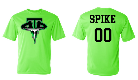 Neon green Dirt Divas 12u fan shirt
