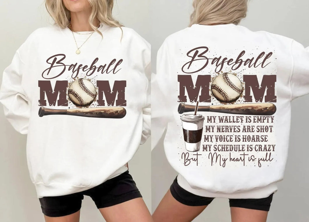 Baseball mom shirt or sweatshirt