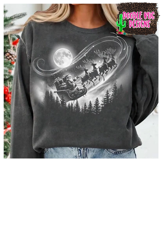 Vintage Santa's Sleigh - Long sleeve Comfort colors shirt