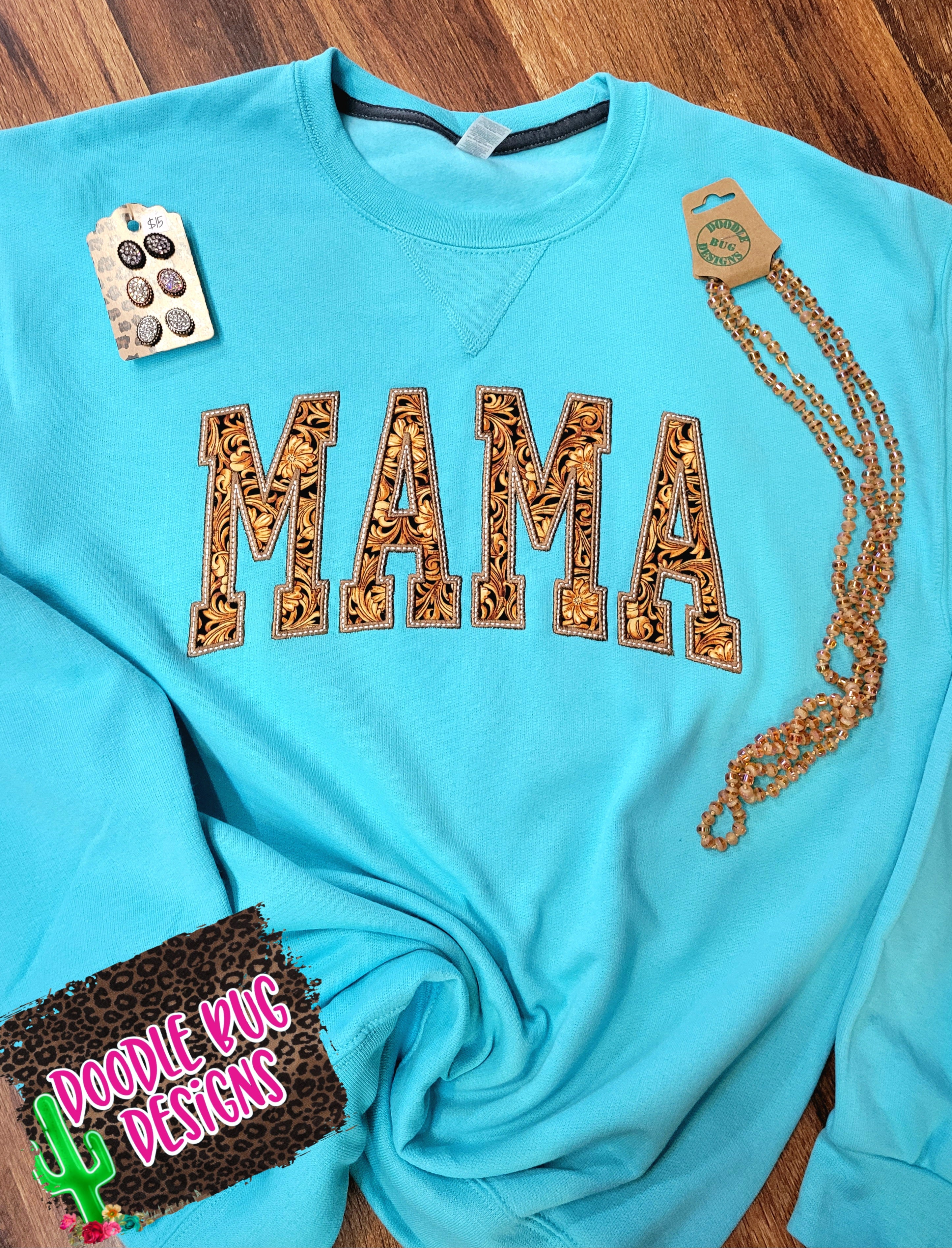 Mama applique embroidered sweatshirt – Doodle Bug Designs TX